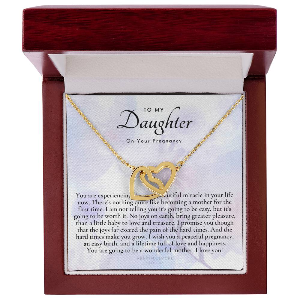 Pregnancy Gift For Daughter Baby Shower Gift Mom To Be Gift Expecting Mom Gift Pregnant Daughter Gift From Mom Interlocking Hearts Necklace