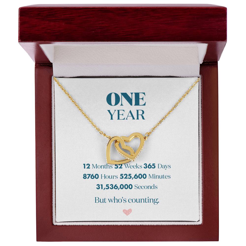 Anniversary Gifts For Girlfriend 1 Year - One Year Anniversary Gift For Her Interlocking Hearts Necklace