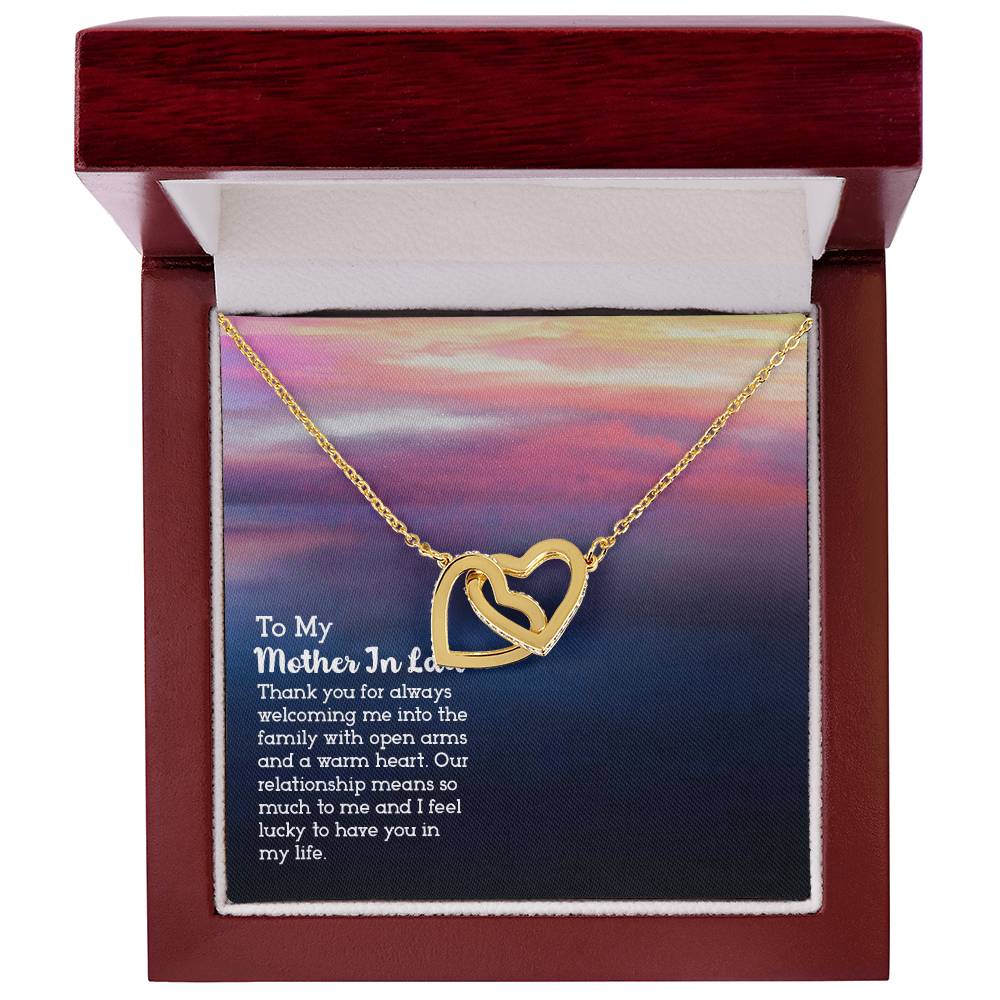 To My Mother-In-Law - Interlocking Hearts Necklace