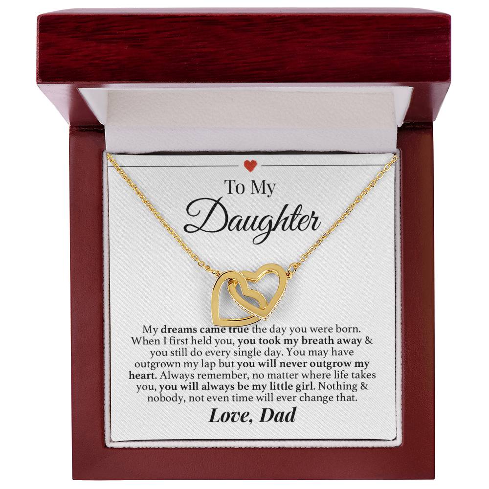 My Little Girl Dad Daughter Necklace Interlocking Hearts Necklace