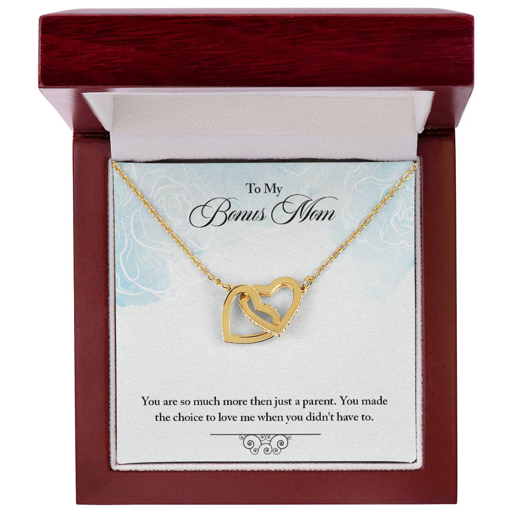 To My Bonus Mom Interlocking Hearts Necklace