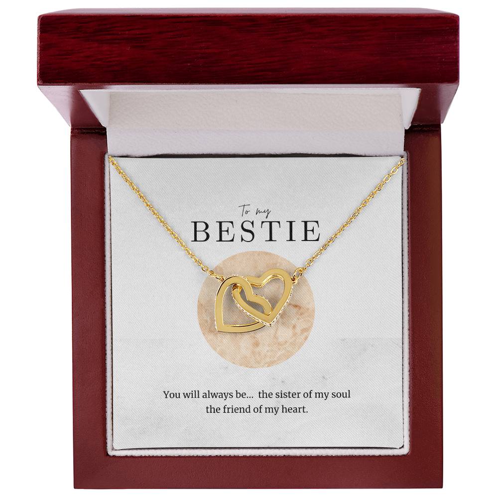 To My Bestie Interlocked Heart Necklace Interlocking Hearts Necklace