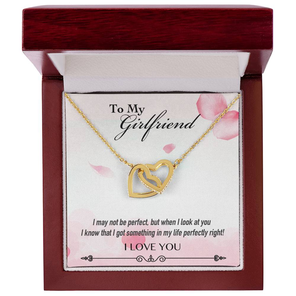 To My Girlfriend Forever Love - Interlocking Heart Necklace Interlocking Hearts Necklace