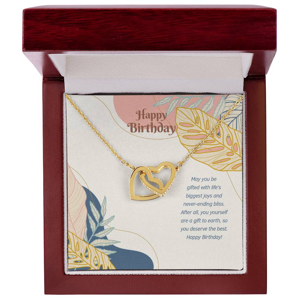 Happy Birthday! You Deserve The Best! - Interlocking Hearts Necklace