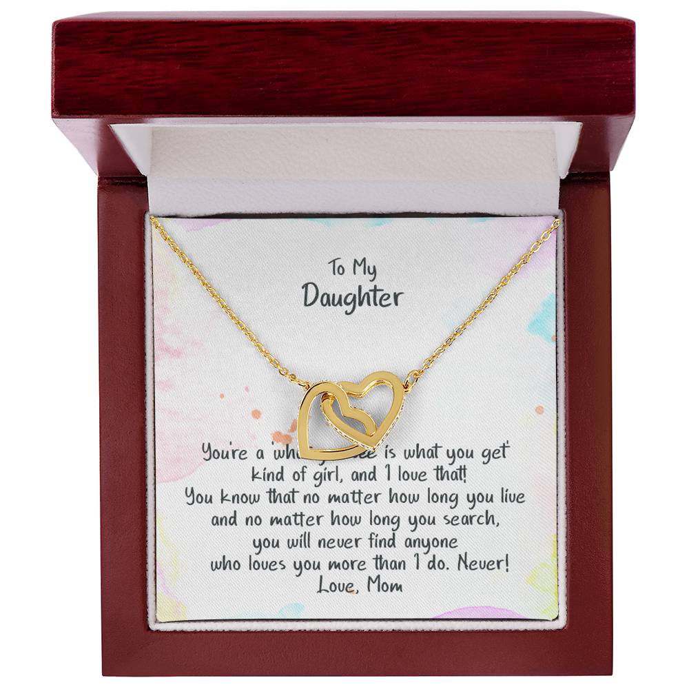 Daughter No One Loves You More - Hearts Necklace Interlocking Hearts Necklace