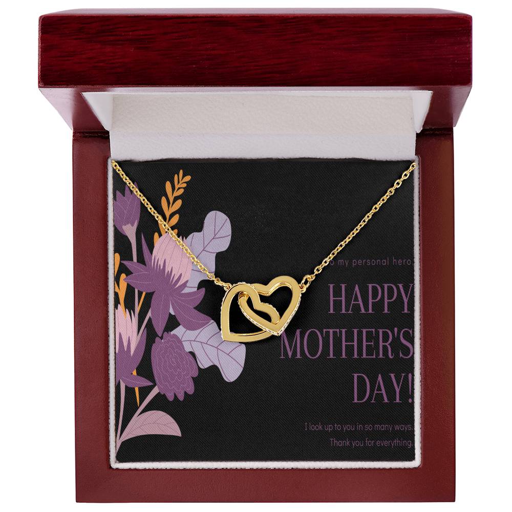 To My Best Mom Interlocking Hearts Necklace
