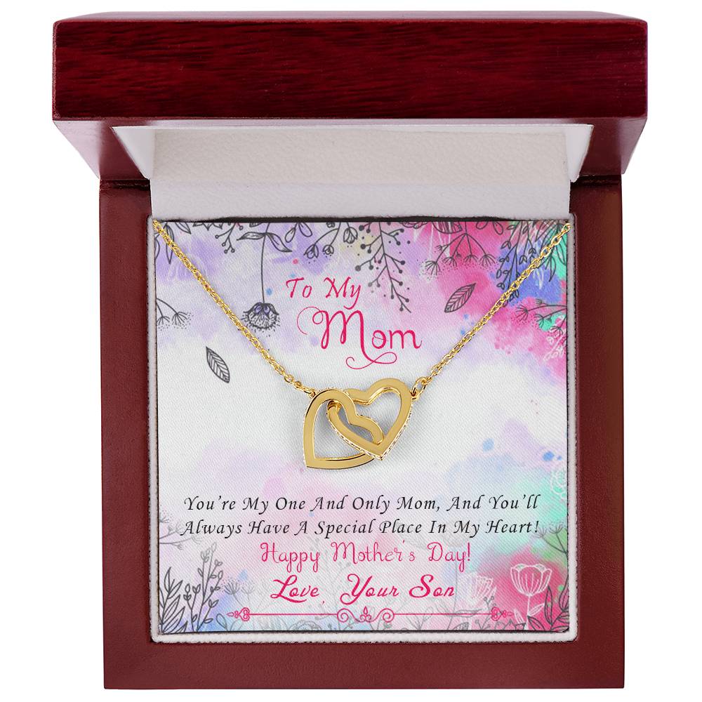 To My Beautiful Mom Necklace Mothersday Gift From Daughter Mom Gift From Son Mom Necklace Mom Birthday Gift Mother'S Day Necklace Interlocking Hearts Necklace