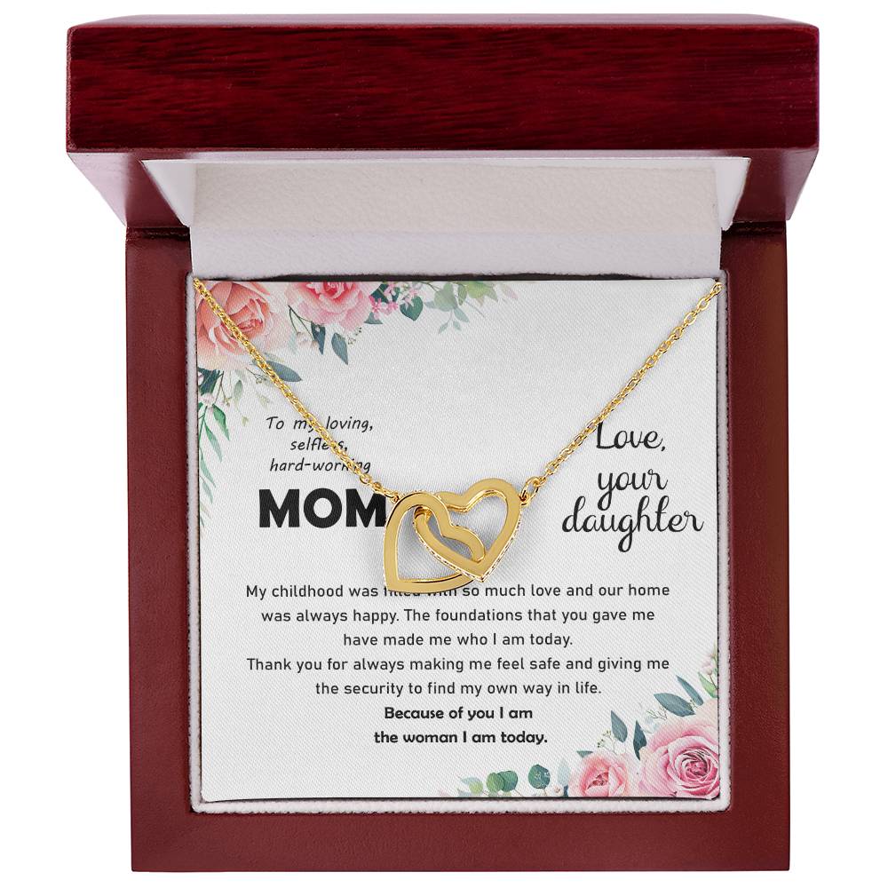 Thank You Mom Thanksgiving Gift Interlocking Hearts Interlocking Hearts Necklace