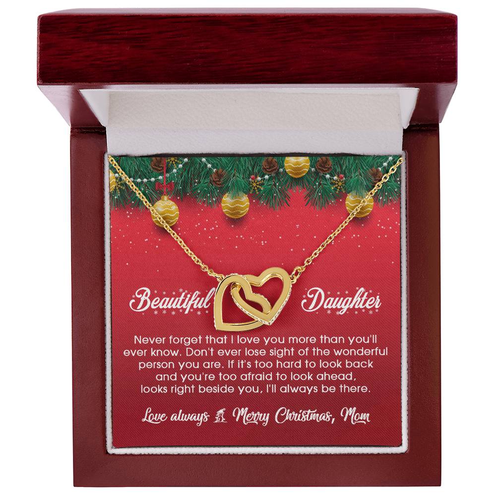 I Will Always Be There With You In Christmas - Interlocking Hearts Necklace
