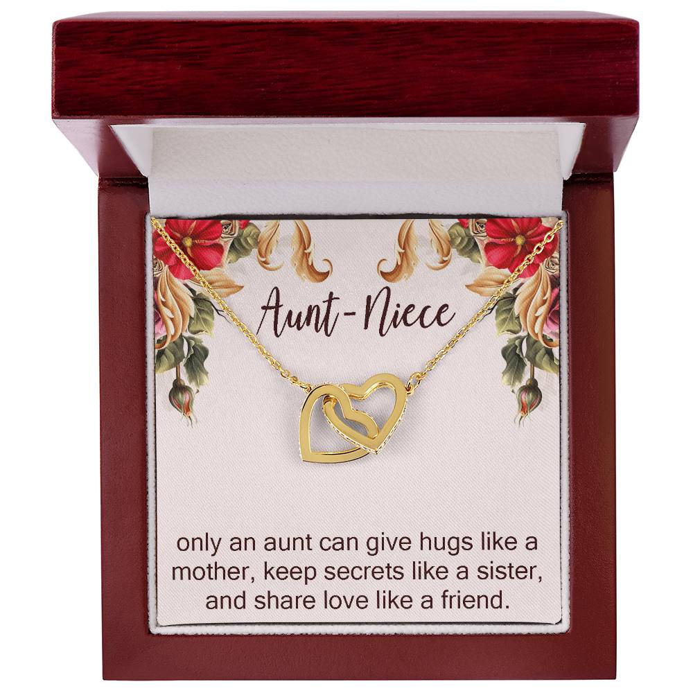 Aunt-Niece Necklace Niece-Aunt Gift Aunt And Niece Jewelry Birthday And Christmas Gift For Auntie Interlocking Hearts Necklace