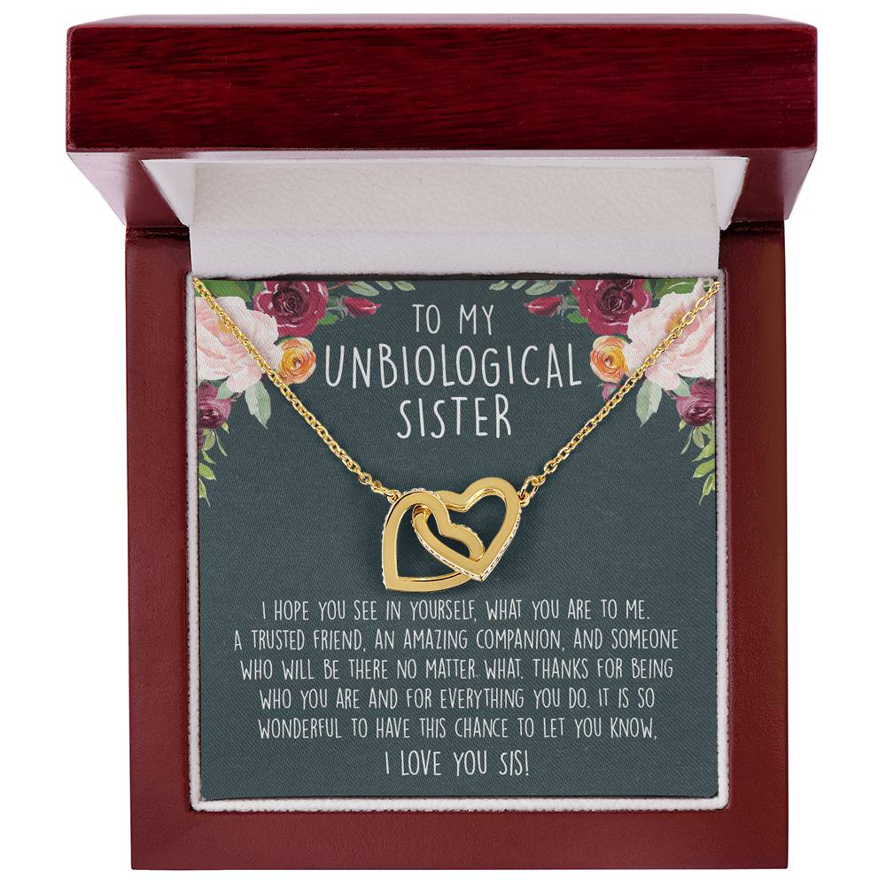 Unbiological Sister Necklace Soul Sister Big Little Sorority Sister In Law Necklace Step Sister Gift Tribe Necklace Best Friend Gift Bff Gift Interlocking Hearts Necklace