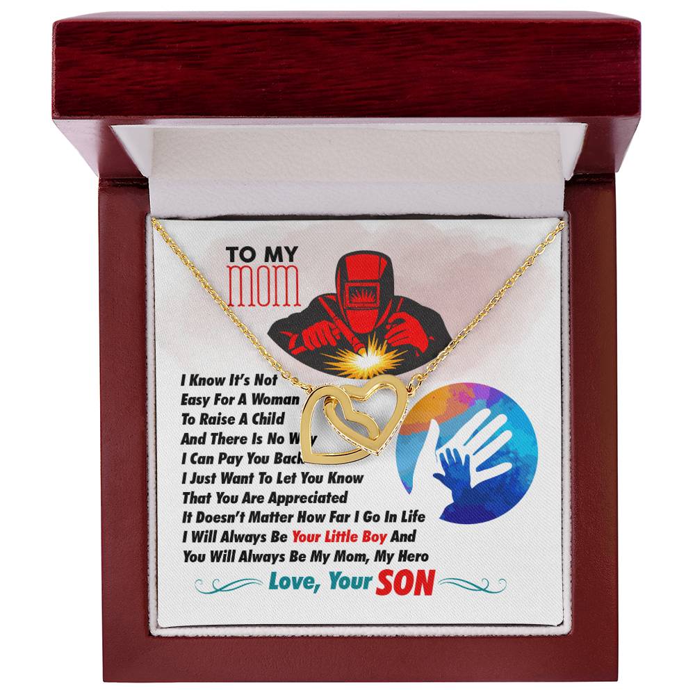 Welder'S Mom - Interlocking Heart Necklace Interlocking Hearts Necklace