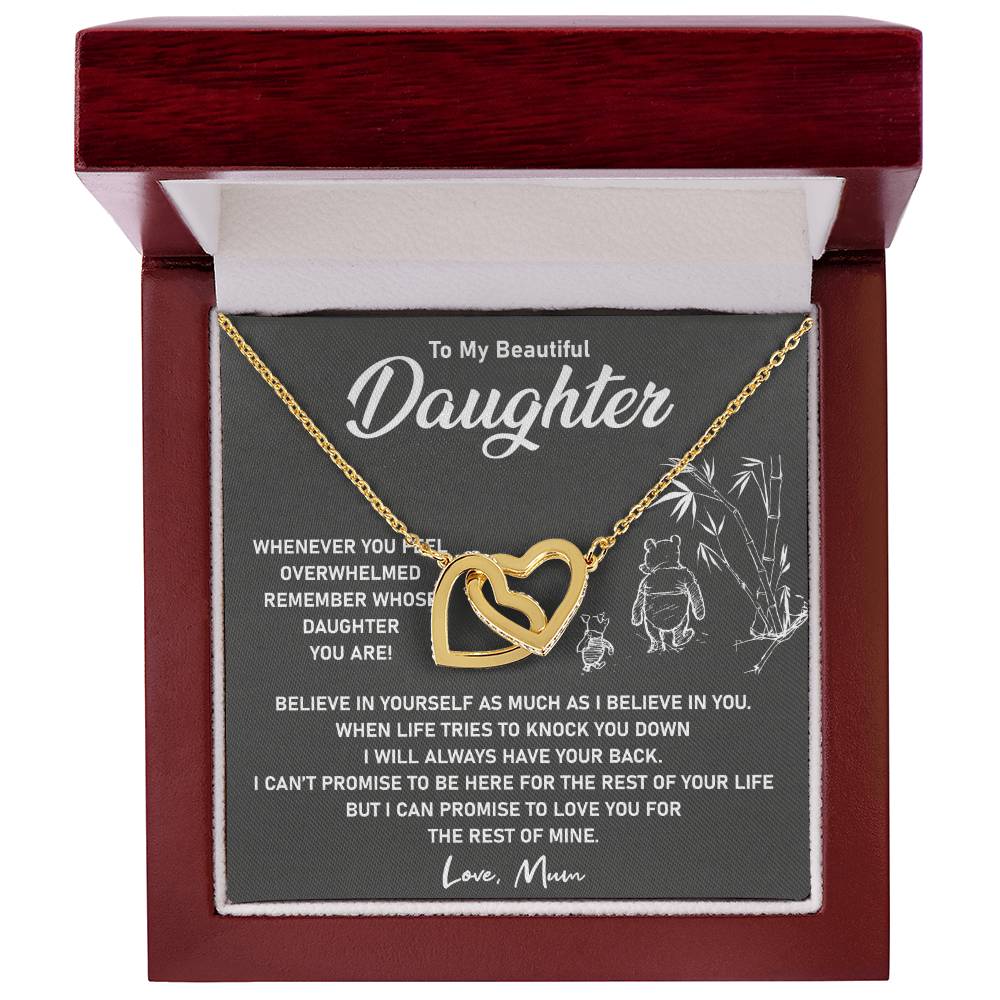 To My Daughter - I Will Love You For The Rest Of Mine - Necklace Interlocking Hearts Necklace