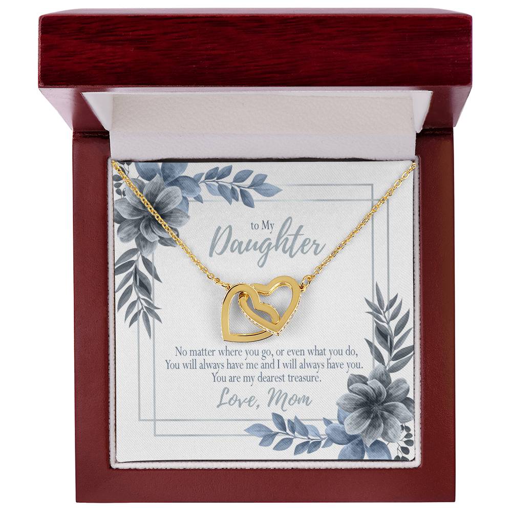 Dearest Treasure Mom To Daughter Gift Interlocking Hearts Necklace