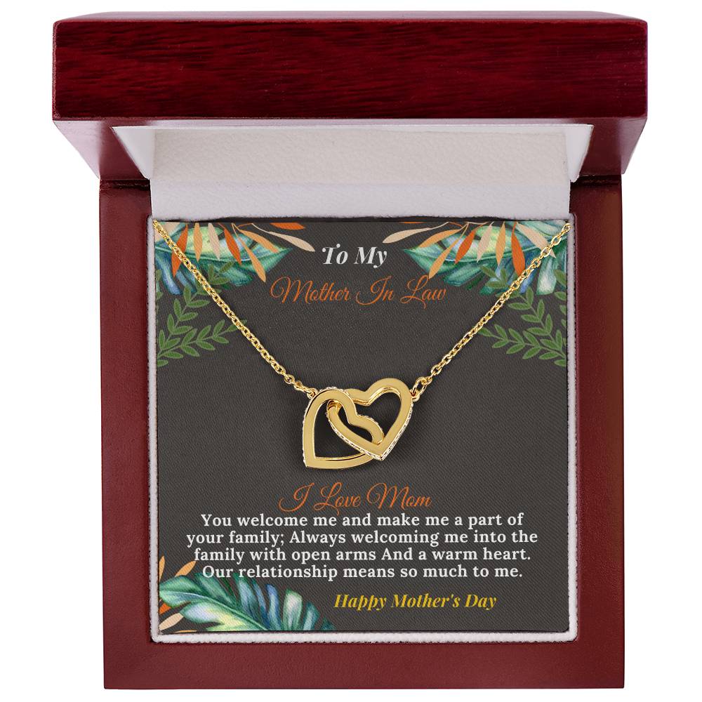 To My Loving Mother In Law-Happy Mother'S Day Interlocking Hearts Necklace