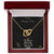Never Give Up - Black Background Interlocking Hearts Necklace