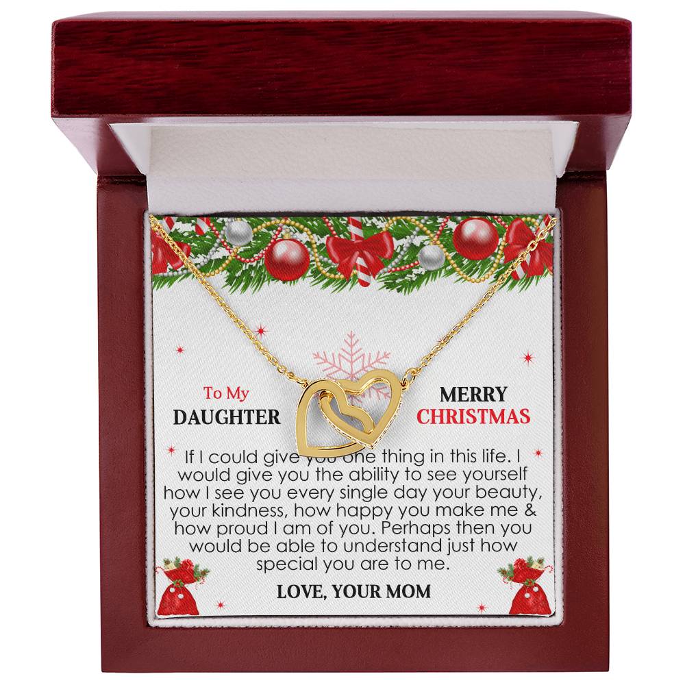 Christmas Gifts For Loving Daughter From Mom Interlocking Hearts Necklace
