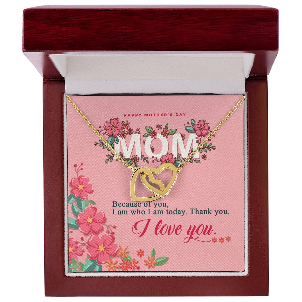 Happy Mother'S Day Gift - Thank You & Love You- The Interlocking Heart Necklace Interlocking Hearts Necklace