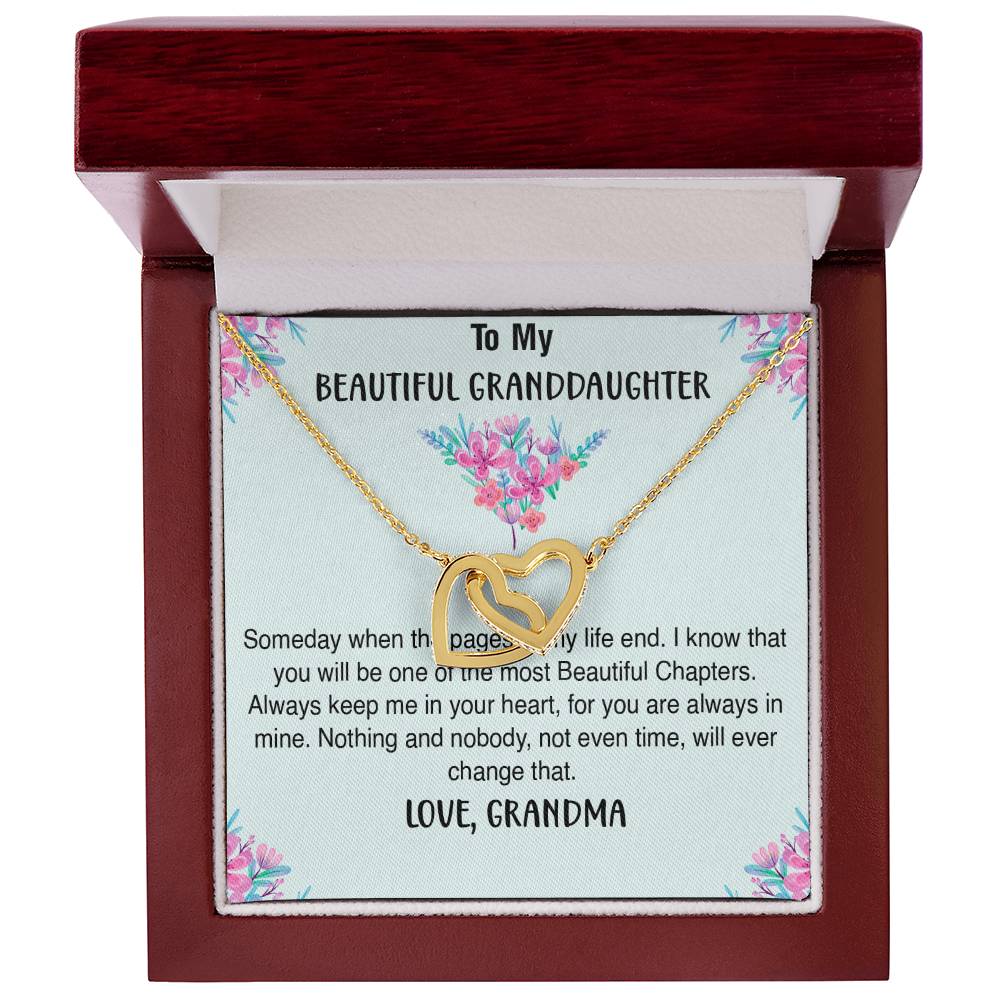 Two Hearts Necklace For Granddaughter Interlocking Hearts Necklace