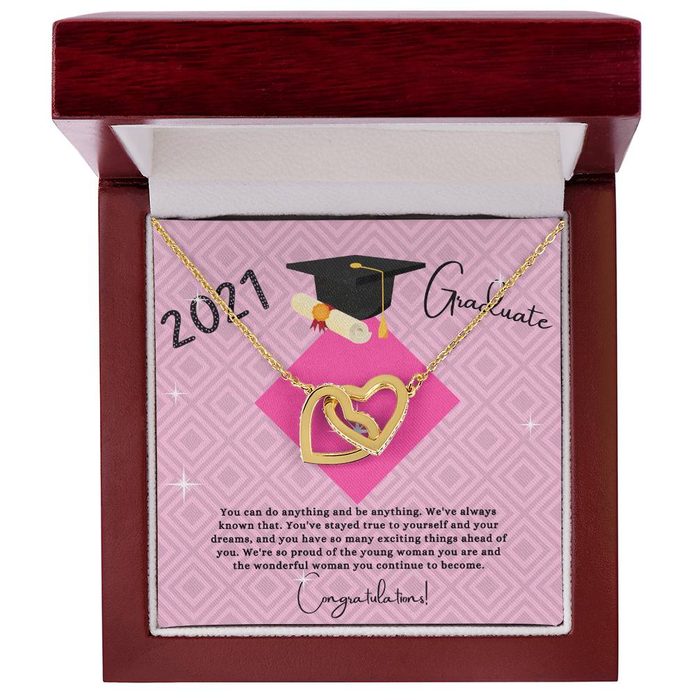 Popular Graduation Gift For Granddaughter 2021- Two Hearts Necklace Interlocking Hearts Necklace