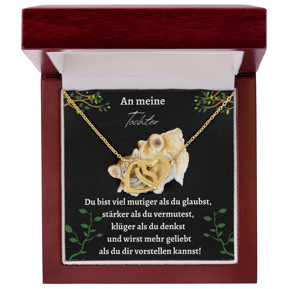 Lion Strenght Tochter Interlocking Hearts Necklace
