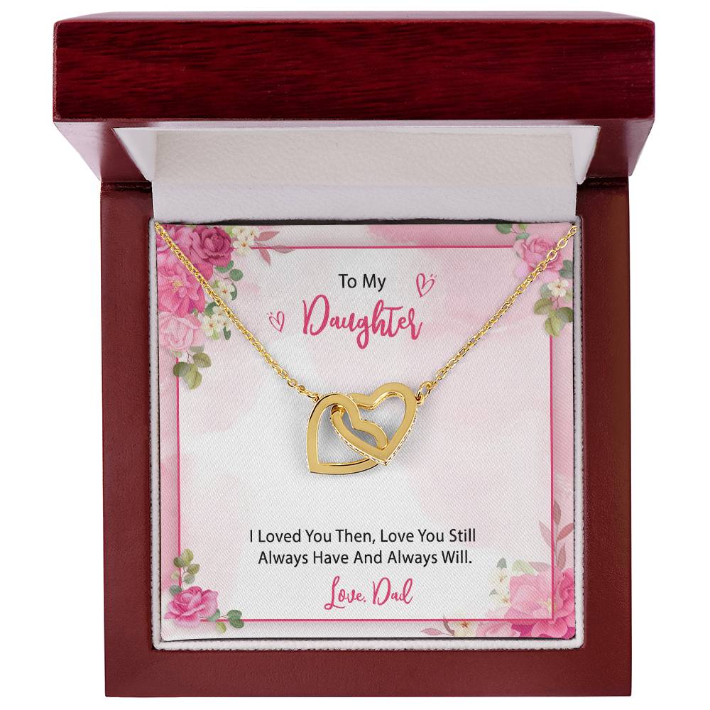 To My Daughter From Dad Interlocking Hearts Necklace