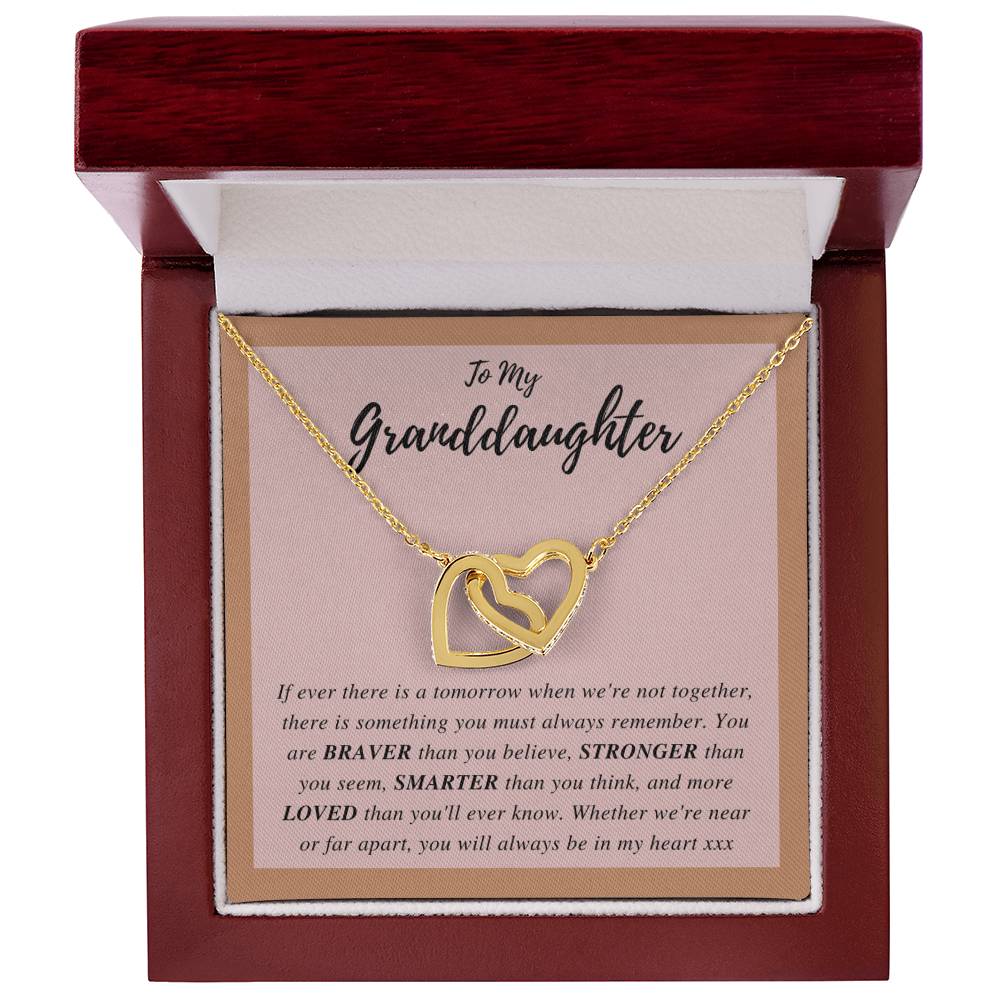 To My Granddaughter - Interlocking Hearts Necklace [Soq4-29]