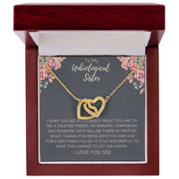 Unbiological Sister Necklace - Dark Interlocking Hearts Necklace