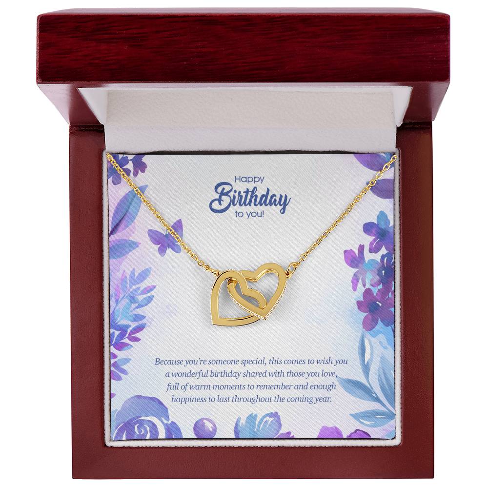 Birthday Edition Wonderful Birthday With Full Of Love! - Interlocking Hearts Necklace