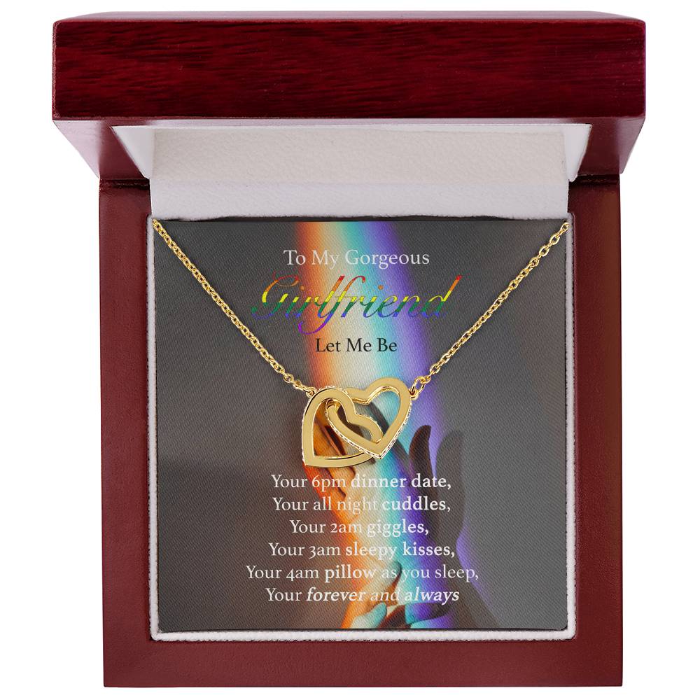 To My Gorgeous Girlfriend - Let Me Bet Interlocking Hearts Necklace