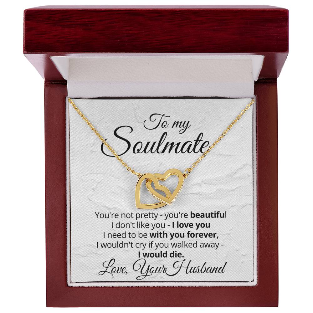 Linked Hearts Necklace Gift For Soulmate Interlocking Hearts Necklace