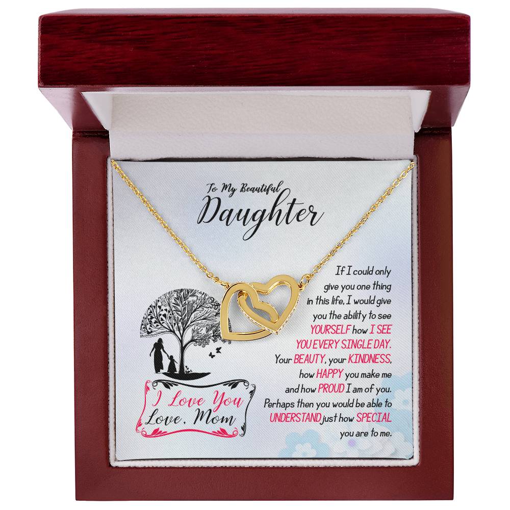 Gift From Mom To Daughter - Interlocking Hearts Necklace