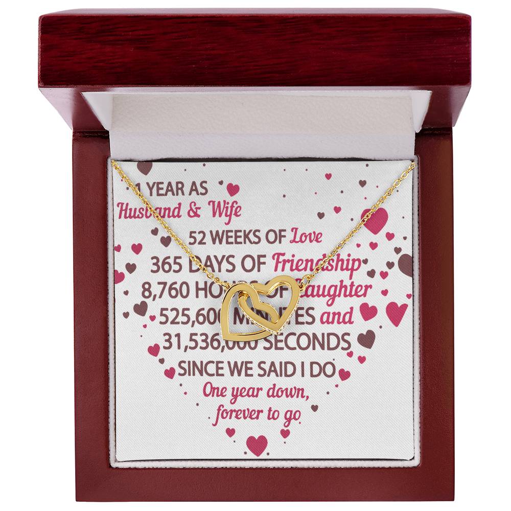 1St Anniversary Gift For Husband And Wife 1St Anniversary Gifts Interlocking Hearts Necklace