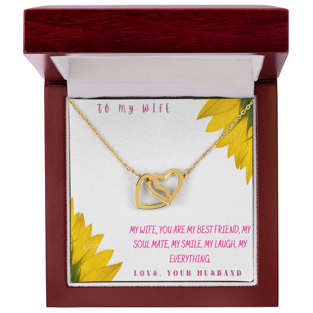 Gift To My Wife Heart Interlocked Necklace On Anniversary Or Birthday Interlocking Hearts Necklace