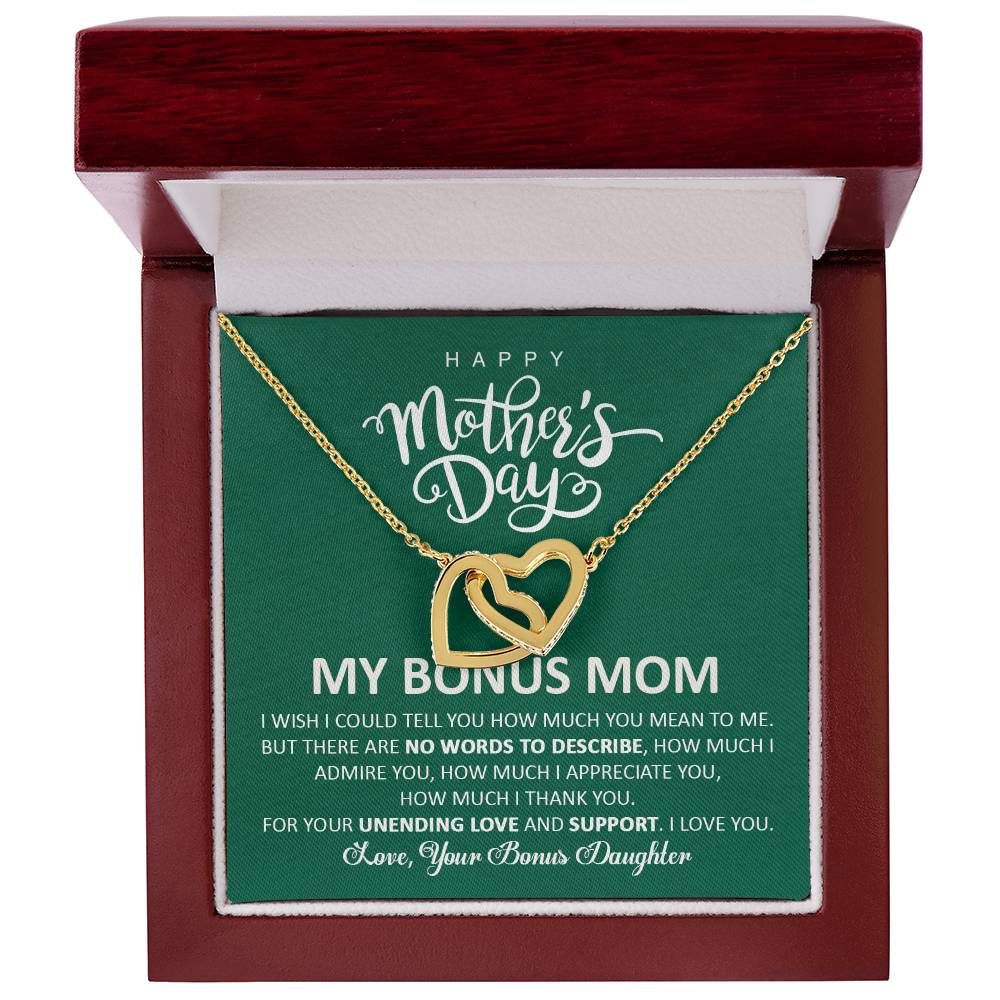 Happy Mother'S Day My Bonus Mom - Interlocking Heart Necklace Interlocking Hearts Necklace