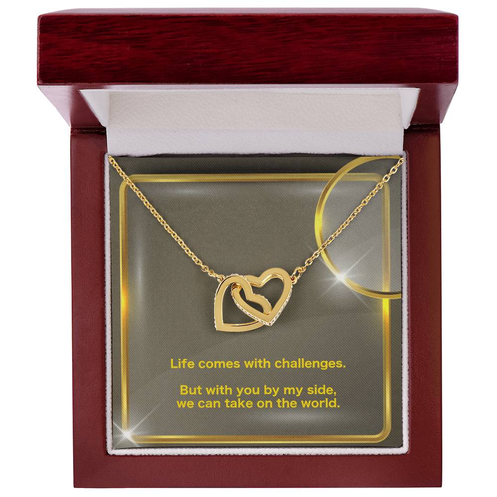 Take On The World Interlocking Hearts Necklace