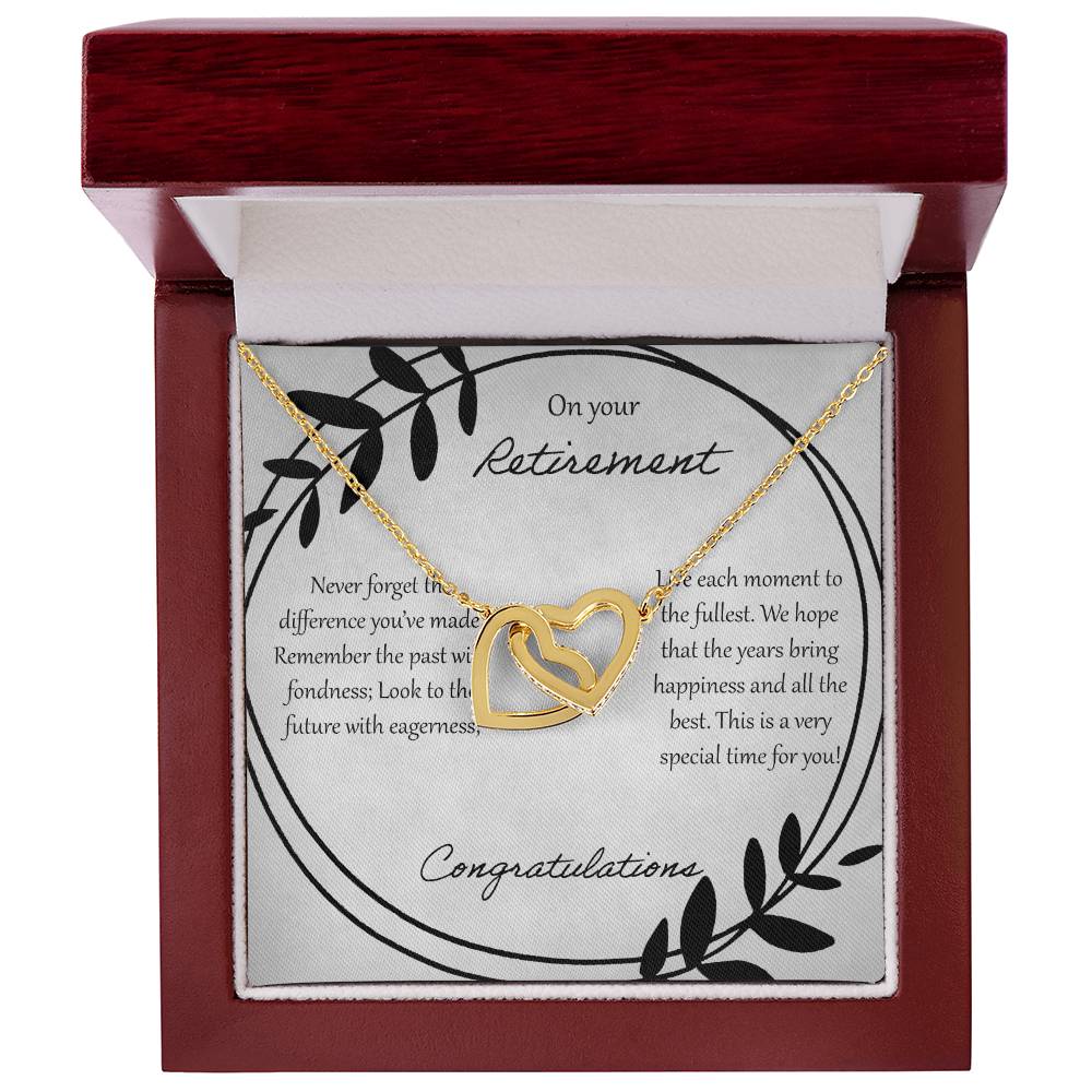 On Your Retirement Interlocking Hearts Necklace