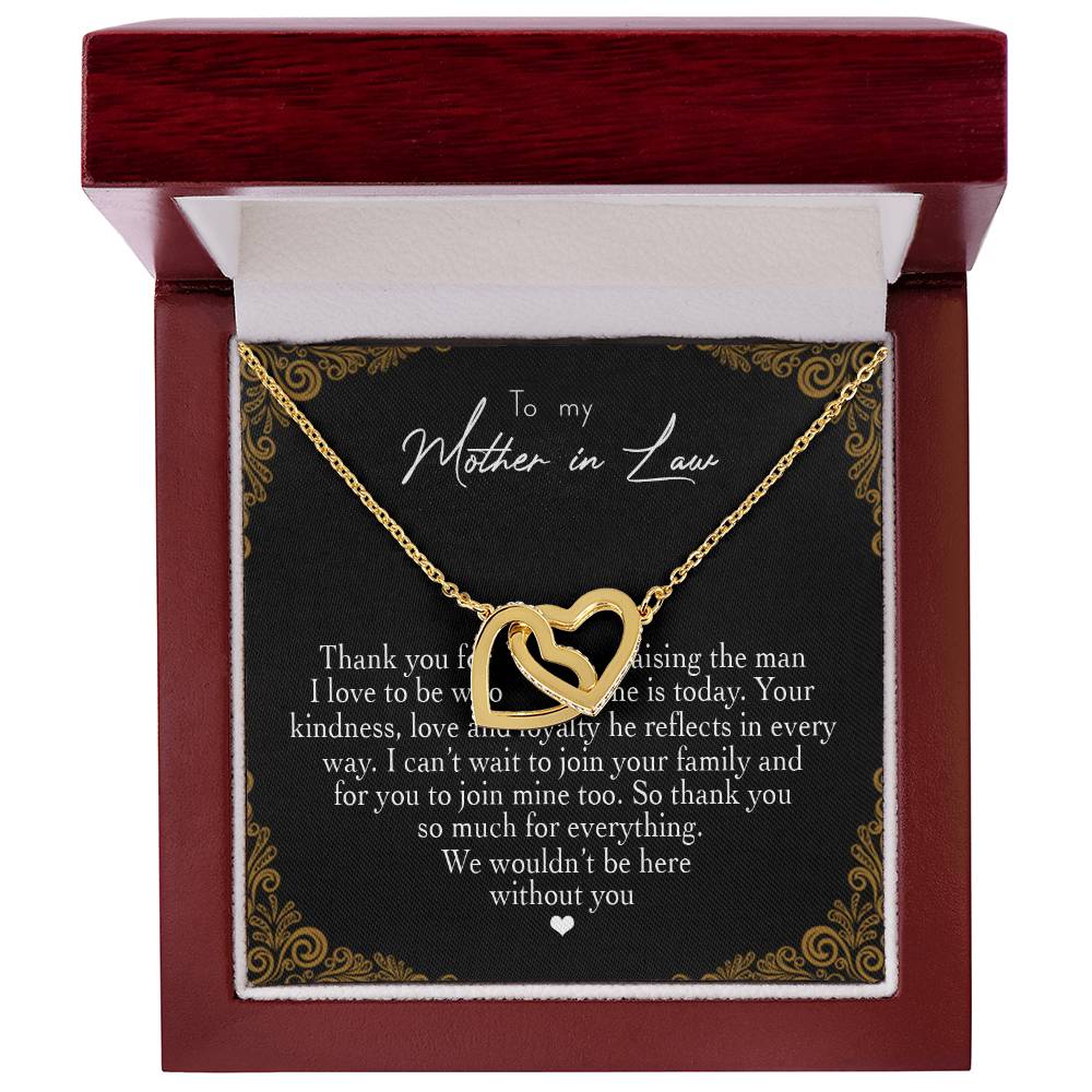 To My Mother In Law Thank You For Raising The Man I Love Heart Necklace Interlocking Hearts Necklace