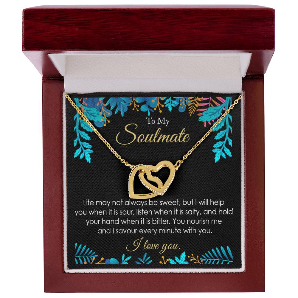 Soulmate Sweet And Sour Life Necklace Gift Friend Partner Relative Interlocking Hearts Necklace