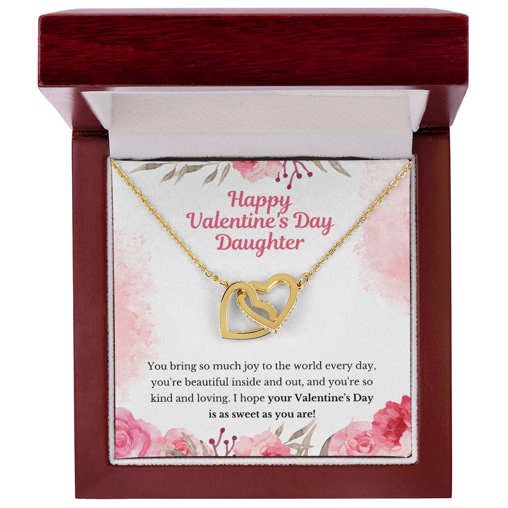 Valentine'S Gift For Daughter- Hope Your Valentine'S Day Is As Sweet As You Are Interlocking Hearts Necklace