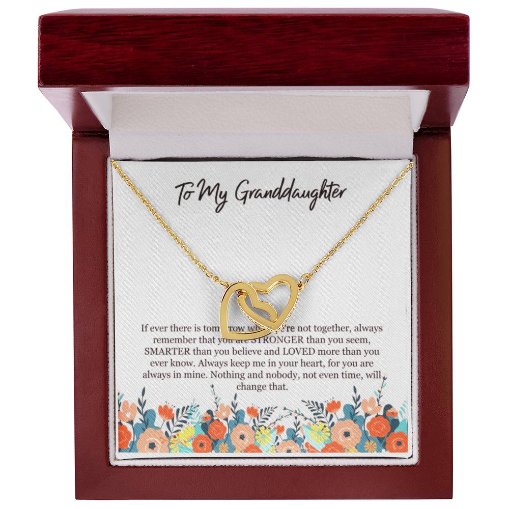 To My Granddaughter Interlocking Hearts Necklace