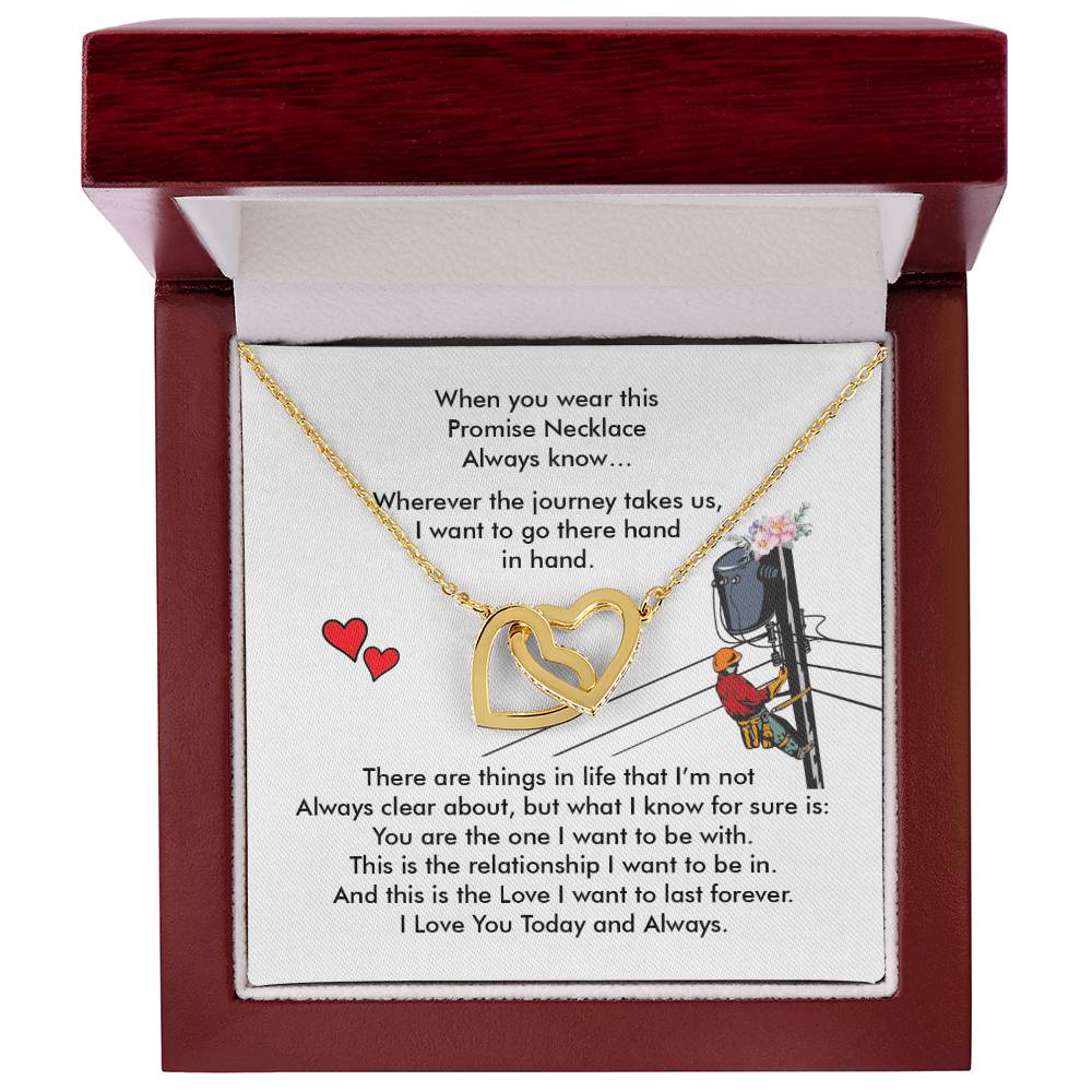 Lineman'S Girl - Interlocking Heart Necklace Interlocking Hearts Necklace