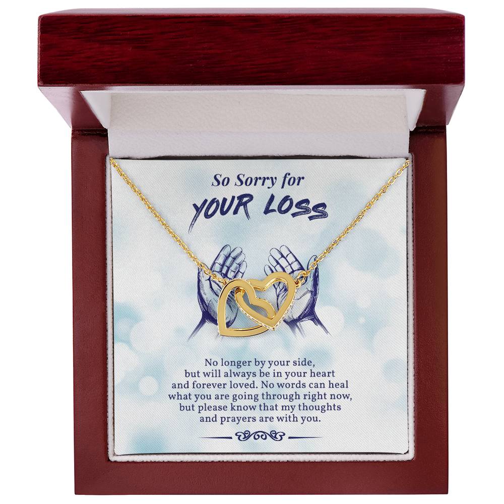 So Sorry For Your Loss In Loving Memory Of Your Mom Initials Hearts Necklace Grief And Loss Of Mom Condolence Gift Memorial Jewelry Interlocking Hearts Necklace