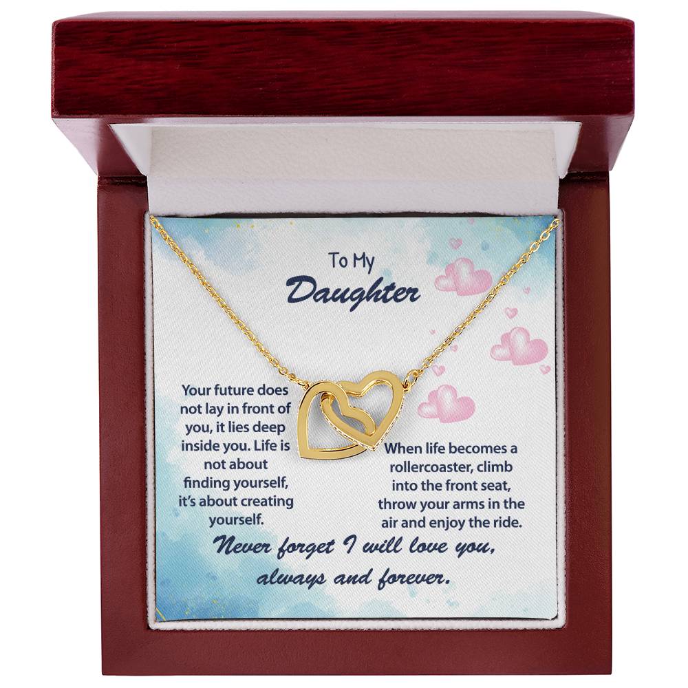 My Daughter Enjoy The Ride Necklace Interlocking Hearts Necklace