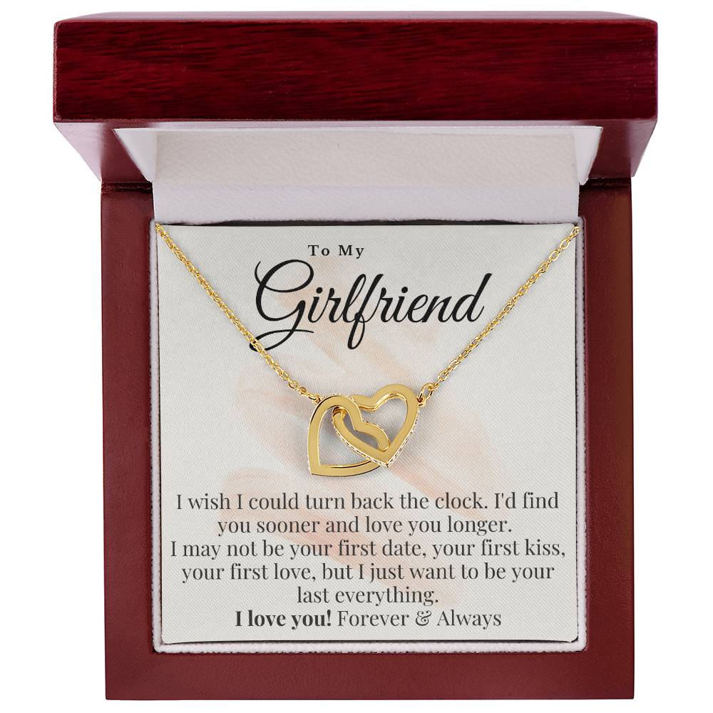 To My Girlfriend Necklace Interlocking Hearts Necklace