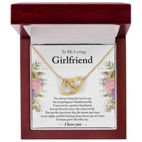 To My Loving Girlfriend - Interlocking Heart Pendant Necklace Interlocking Hearts Necklace