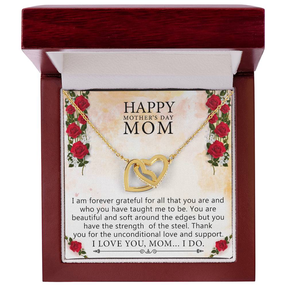 Gift For Mom Birthday Interlocking Hearts Necklace