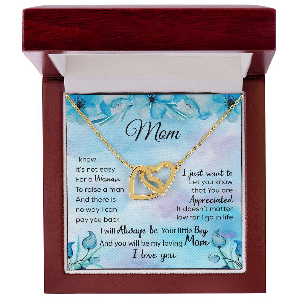 Gift To My Mom Necklace Birthday Christmas Gift To My Mother Mom Necklace To My Mom Necklace To My Mom Mom Birthday Card Interlocking Hearts Necklace
