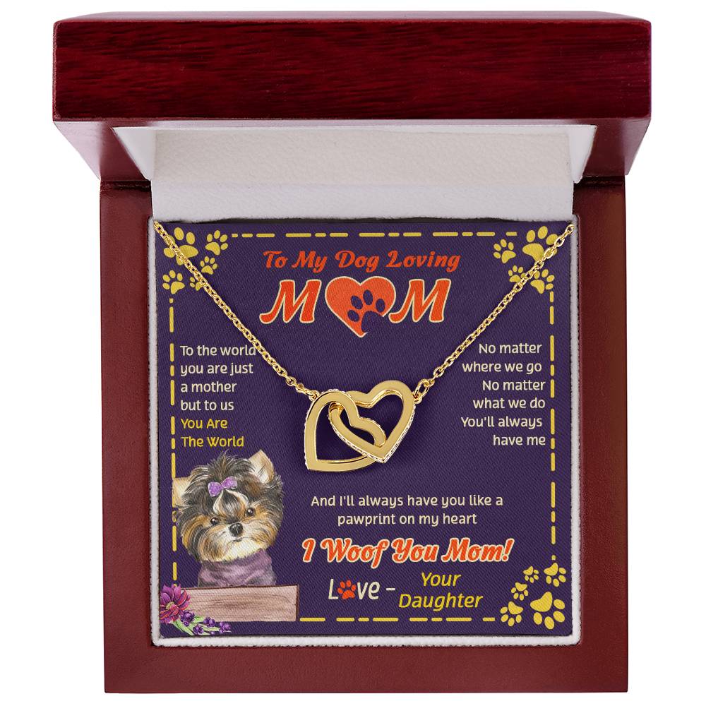 To My Wife - You Are The World - Necklace Interlocking Hearts Necklace