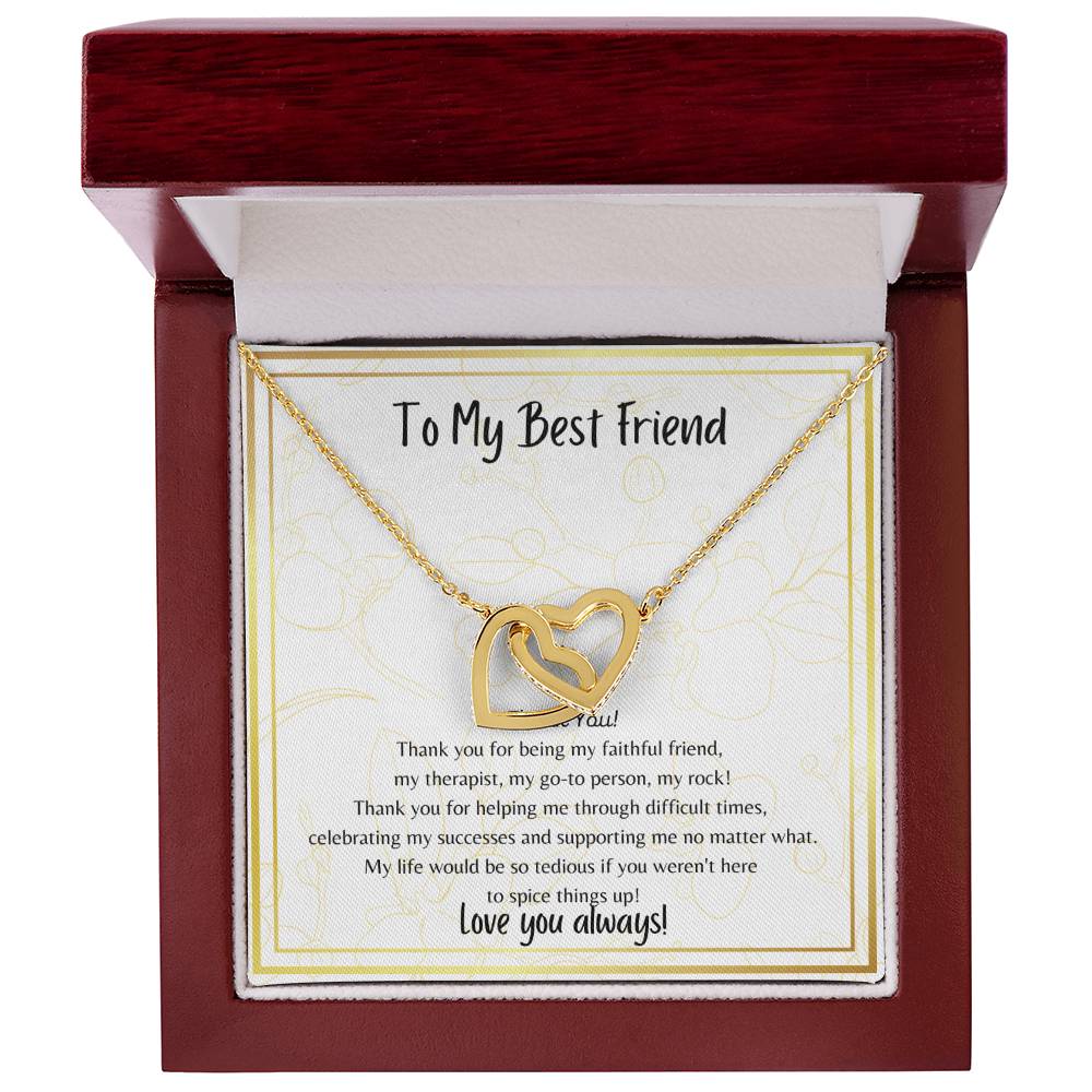 To My Best Friend Interlocking Hearts Necklace
